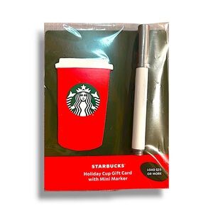 Starbucks Holiday Cup Gift Card 2025 with Mini Marker Unloaded Collectible